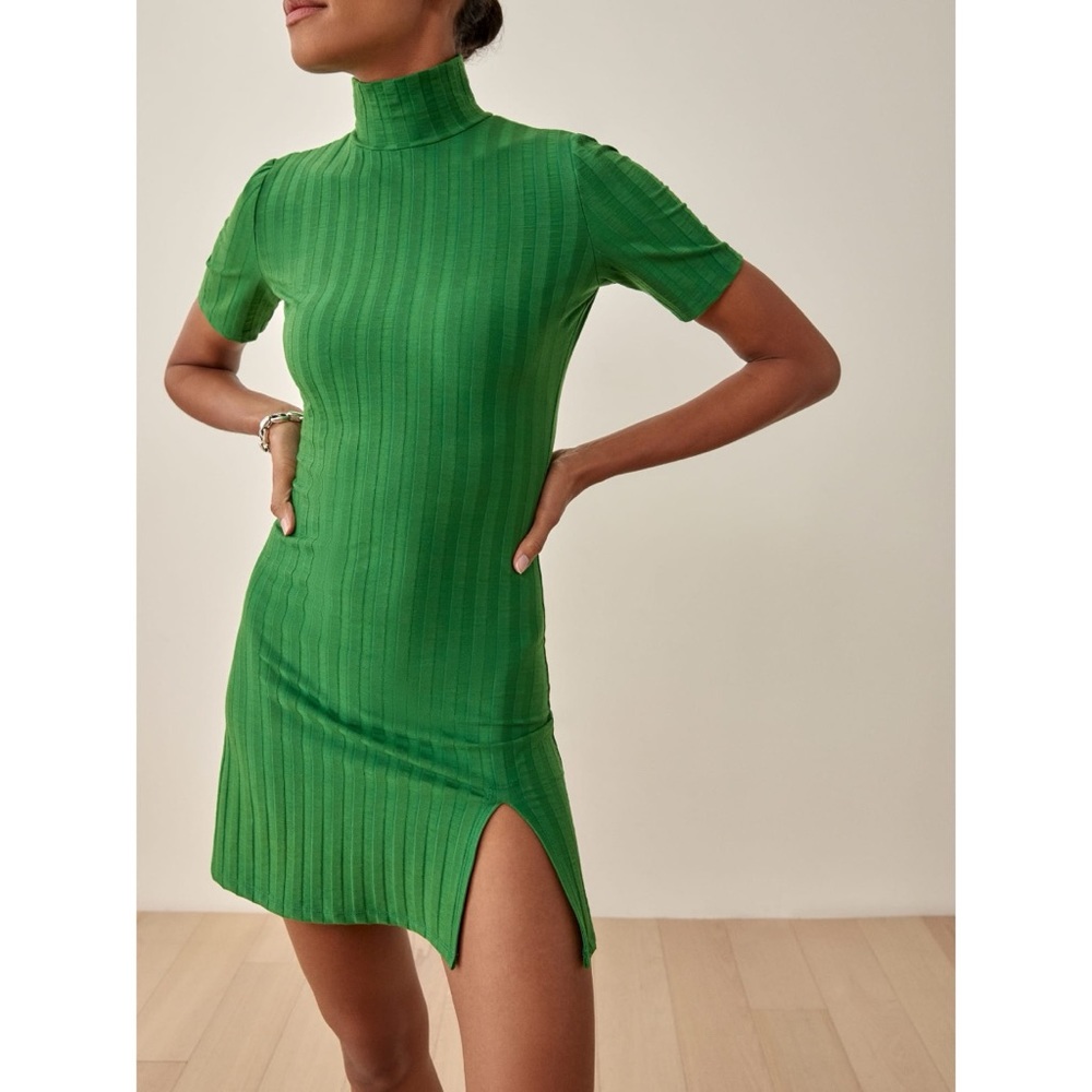 Reformation Green Mini Dress